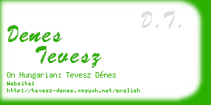 denes tevesz business card